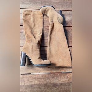 Sam Edelman Tan Victoria' Slouch Suede Leather Boots Size 6.5